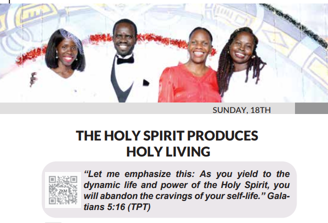 THE HOLY SPIRIT PRODUCES HOLY LIVING