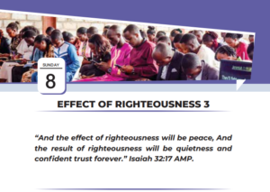 EFFECT OF RIGHTEOUSNESS