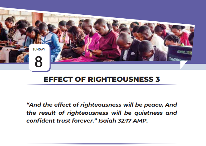 EFFECT OF RIGHTEOUSNESS